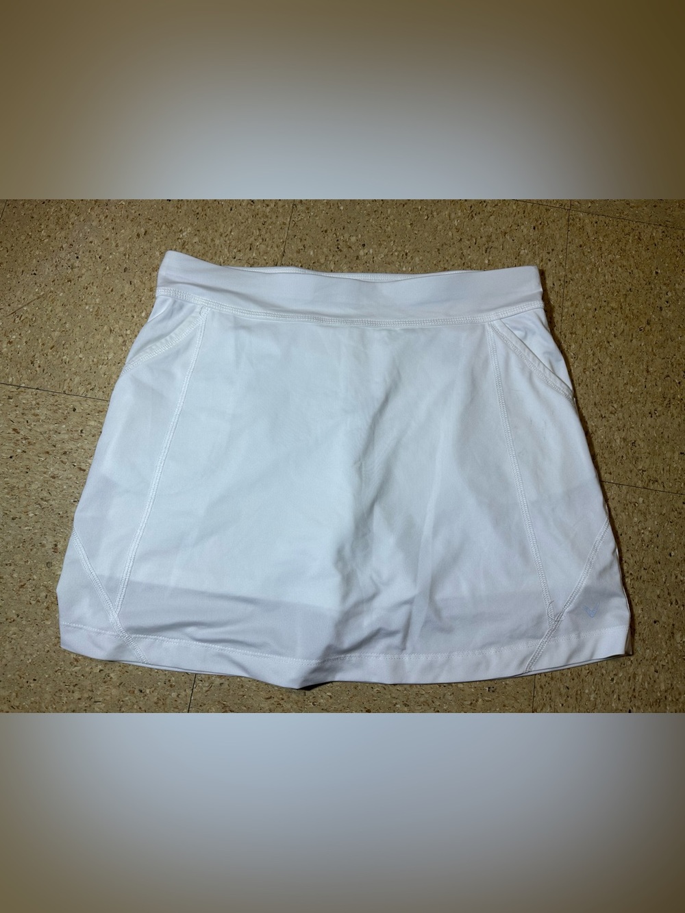 Callaway Womens Golf Tennis Skort White Stretch Athletic Skirt Pockets EUC Sz M